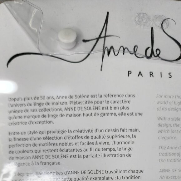 Anne De Soléne King Fitted Sheet GABRIELLE Cotton Pattern Blue White 81"x 83"x18 - Picture 4 of 7